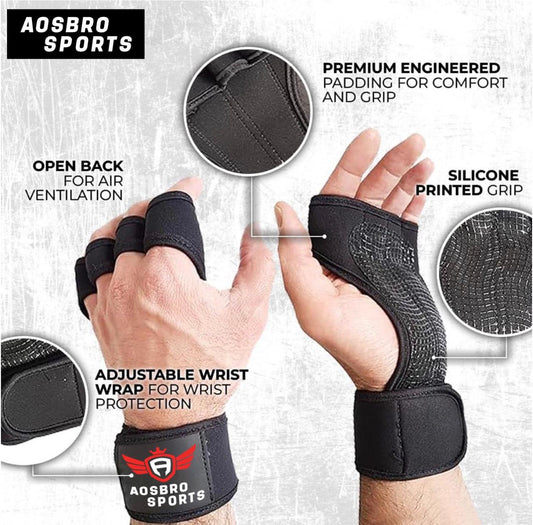 Aosbro Open Hand Gym Gloves